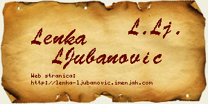 Lenka LJubanović vizit kartica